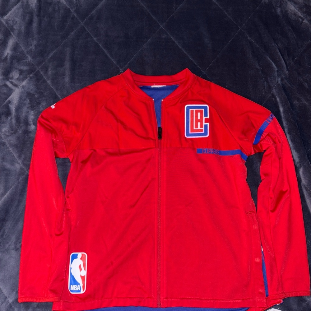 LA Clippers Jacket Womens Medium Red Warm Up Team Issue Adidas NBA Deadstock